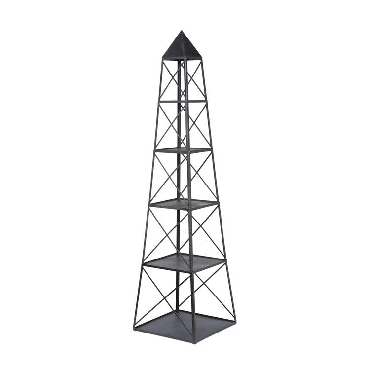 Stackable Antique Black Obelisk Display Stand