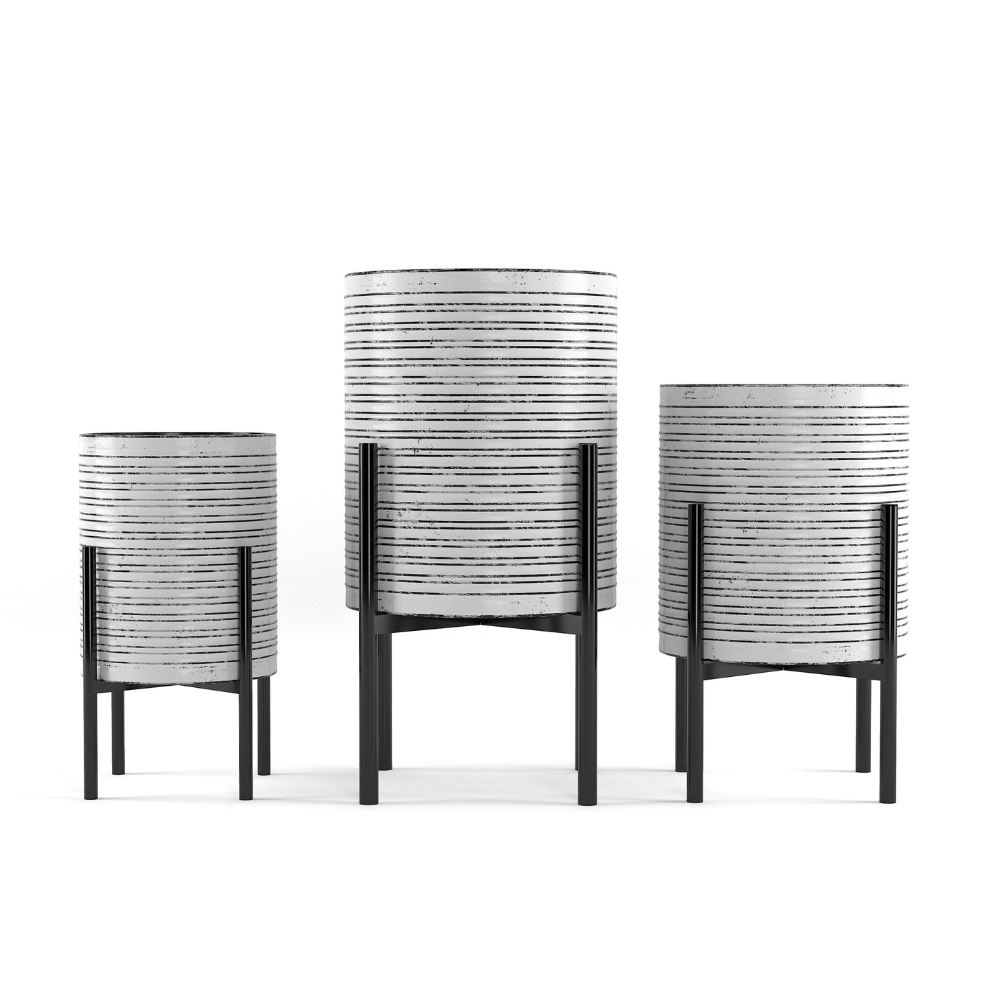 Willow Metal Floor Planters (Set of 3)