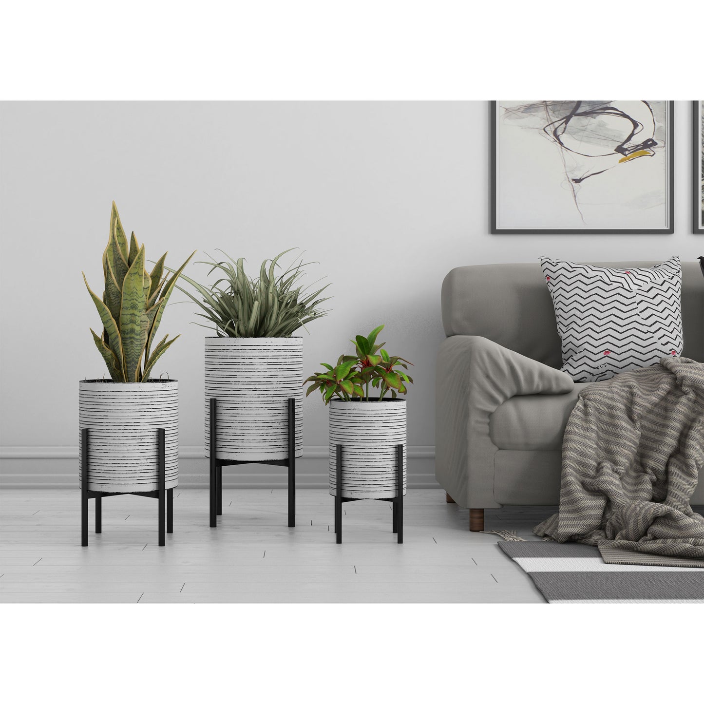 Willow Metal Floor Planters Medium B