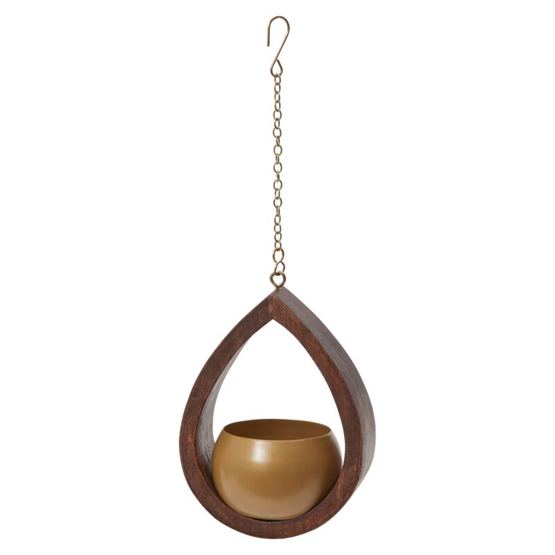Gilford Hanging Pot Large Brown 8.75"x5"x21"